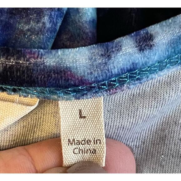 Soft Surroundings Velvet Dress Women's Large Maxi Blue and Purple Long Sleeve - Picture 15 of 15